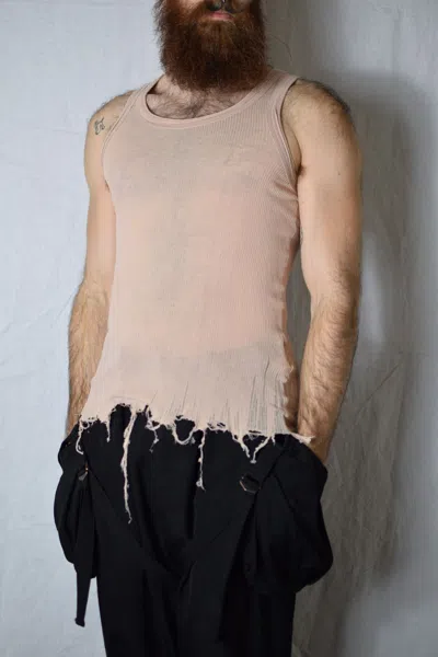 Pre-owned Julius Ms10 Neurbanvolker Distressed Tank In Pink