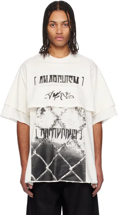 Julius Off-white Ana-cropped Double Jd T-shirt In Off White