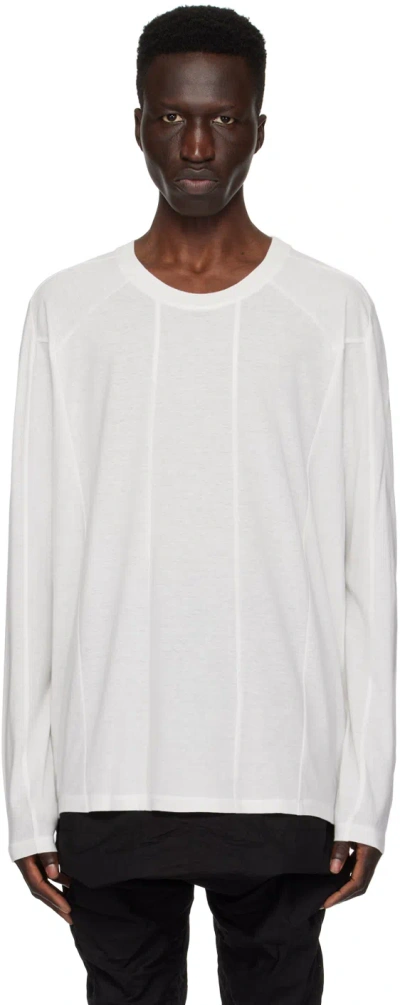 Julius Off-white Paneled Long Sleeve T-shirt In Off White