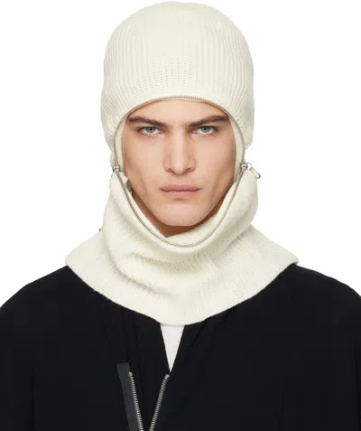 Julius Off-white Zip Balaclava In Off White