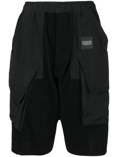 Julius Panelled Straight-leg Shorts In Black