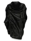 Julius Black Protean Mylar Denim Vest In Black
