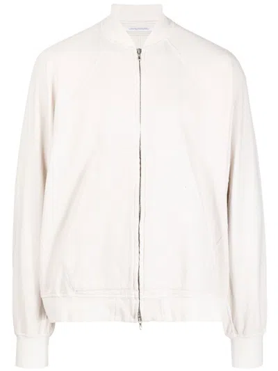 Julius Ribbed Cotton Bomber Jacket In Weiss