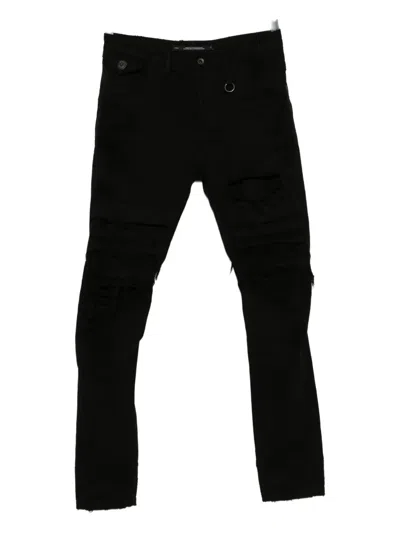 Julius Ribbed Taper Jeans In Black