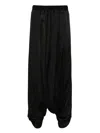 Julius Loose Fit Cotton Blend Trousers In Black