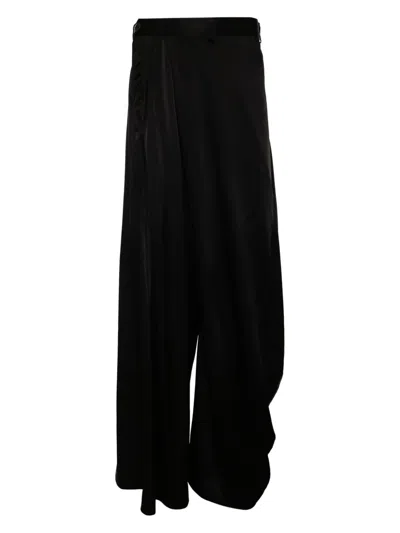 Julius Satin Dhoti Pants In Black