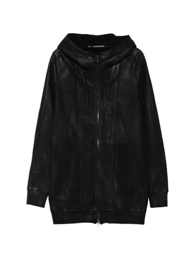 Julius Seamed Hoodie In Black