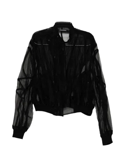 Julius Sheer Panelled Jacket In Black