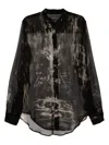 Julius Silk Prayer Shirt In Black