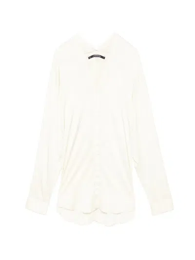 Julius Slit Neck Shirt In White
