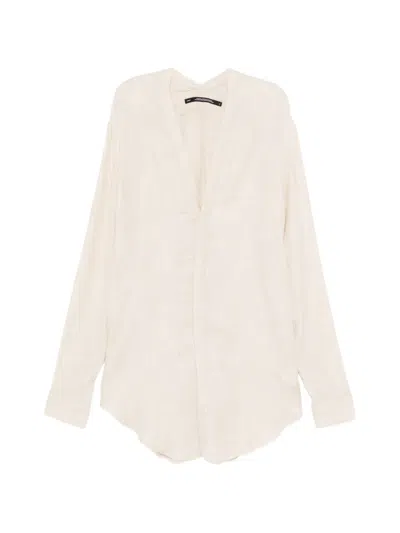 Julius Slit-neck Shirt In Neutral