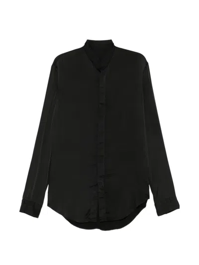 Julius Stand-collar Shirt In Black