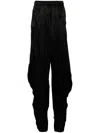 Julius Tapered Drawstring-waist Trousers In Black