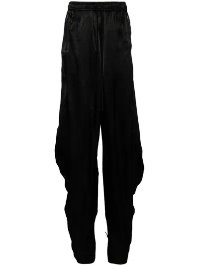 Julius Tapered Drawstring-waist Trousers In Black
