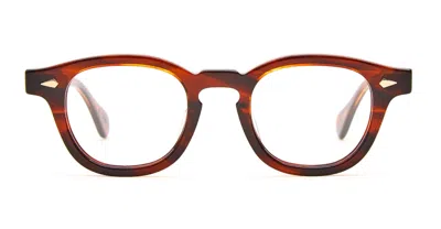 Julius Tart Optical Ar 46x22 - Demi Amber Rx Glasses In Black