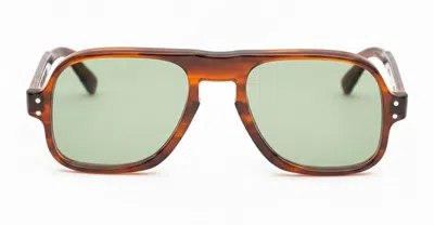 Julius Tart Optical Dart - Black / Green Lens Sunglasses In Blue