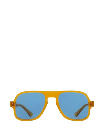 Julius Tart Optical Dart Sun Pilot-frame Sunglasses In Yellow