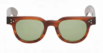 Julius Tart Optical Fdr 46x24 - Amber / Green Lens Sunglasses In Red