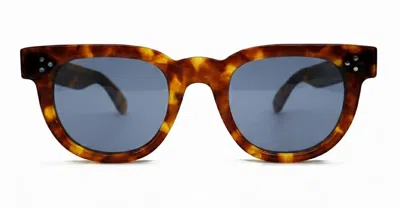 Julius Tart Optical Fdr 46x24 - Light Tortoise / Dark Blue Lens Sunglasses In Burgundy