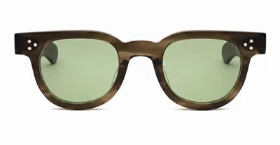 Julius Tart Optical Fdr 48x24 - Olive Green Sasa / Green Lens Sunglasses In Neutral