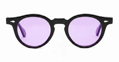 Julius Tart Optical Harold 43/23 - Black / Purple Lens Sunglasses In Metallic