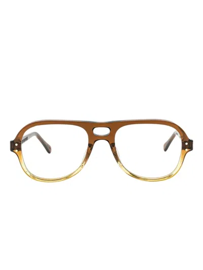 Julius Tart Optical Holly Pilot-frame Glasses In Brown