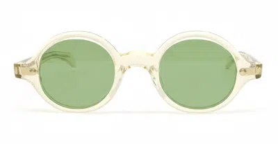 Julius Tart Optical Round-eye - Champagne / Green Lens Sunglasses In Neutral