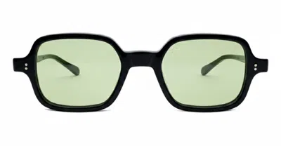 Julius Tart Optical T-square - Black / Green Lens Sunglasses In Orange