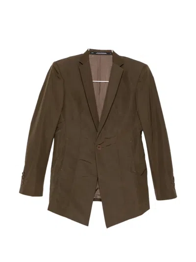 Julius V-neck Single-breasted Blazer In Brown