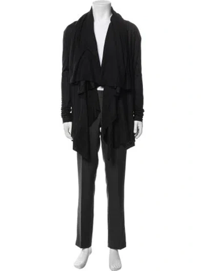 Pre-owned Julius Wool Open Front Cardigan W/ Tags In Black