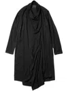 Julius Wrap-neck Long Shirt In Black
