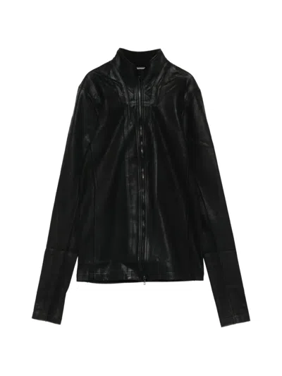Julius Zip- Front Stand- Collar Jacket In Black