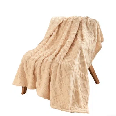 July All Season Twist Jacquard Fleece Throw Blanket 260gsm Soft Fluffy Cozy Lightweight Blanket For Bed&c In White