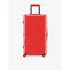 July Red Gloss Checked Trunk Polycarbonate Suitcase 71.7cm In Red Gloss