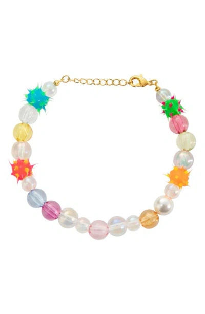 July Child Bath Bomb Beaded Bracelet In Beads/ Pearls/ 18k Plated