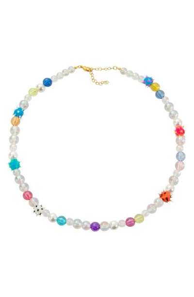 July Child Bath Bomb Beaded Necklace In Beads/ Pearls/ 18k Plated