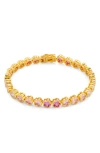 July Child Buttercup Cubic Zirconia Tennis Bracelet In Gold Plated/ Cubic Zirconia