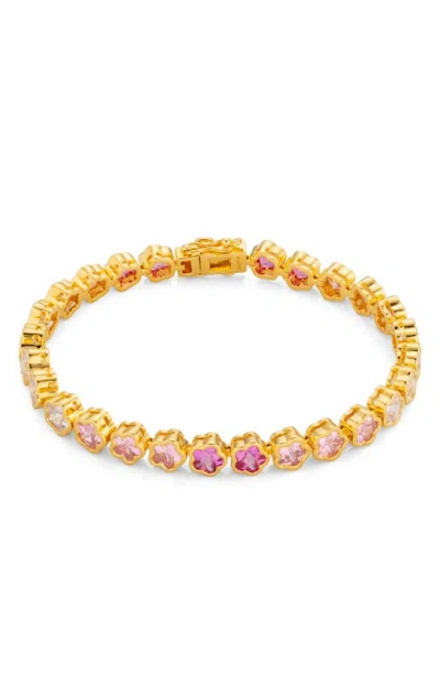 July Child Buttercup Cubic Zirconia Tennis Bracelet In Gold Plated/ Cubic Zirconia