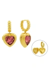 JULY CHILD MI AMOR LOCKET DROP HUGGIE HOOP EARRINGS