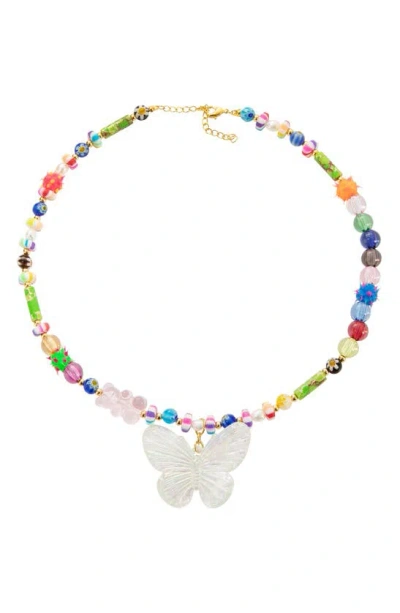 July Child The Dua Beaded Pendant Necklace In Multi