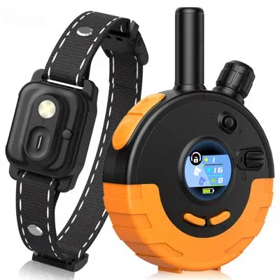July Dogs Remote Training Collar, Rechargeable Dog Trainer With Shock Vibration Beep, Led Flash & Sos Lig In Black