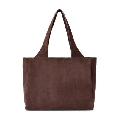 July Juliette Suede Work Tote In Brown