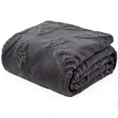 July Lightweight And Breathable Butterfly Throw Blanket. In Gray