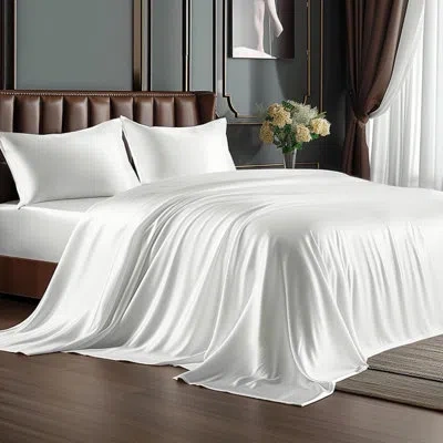 July Microfiber Soft Sheet Set,deep Pocket, Silky Soft, Wrinkle-resistant, Full Size. In White