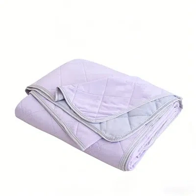 July Reversible Quilted Summer Blanket, Soft & Cozy 100% Polyester Lightweight Breathable Quick Dry Throw In Purple