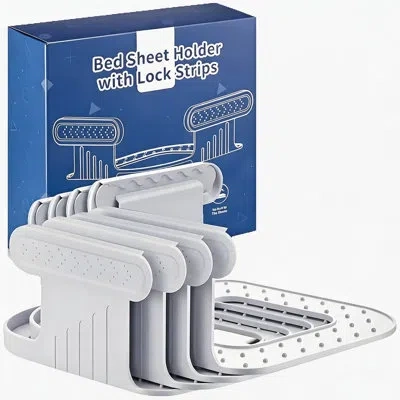 July Sheet Holder Clips, Non‑slip Bed Sheet Fasteners Set To Keep Sheets Taut, Prevent Slipping For Mattr In White