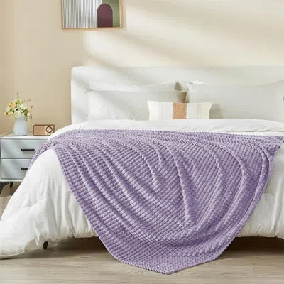 July Soft Throw Blanket For All-season Sofa Bed. In Purple