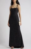 Jump Apparel 13184 Fitted Long Formal Beaded Prom Dress In Black