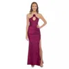 Jump Apparel 13256 Long Formal Fitted Slit Evening Prom Dress In Purple