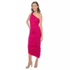 Jump Apparel 13321 Fitted Glitter Bodycon Cocktail Midi Dress In Pink